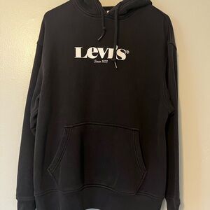 Levi's Black with White Logo Sweatshirt Men’s Size Small Like New